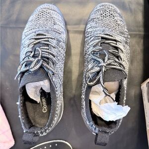 gdefy Knit Lace-Up Sneakers in Black and Gray